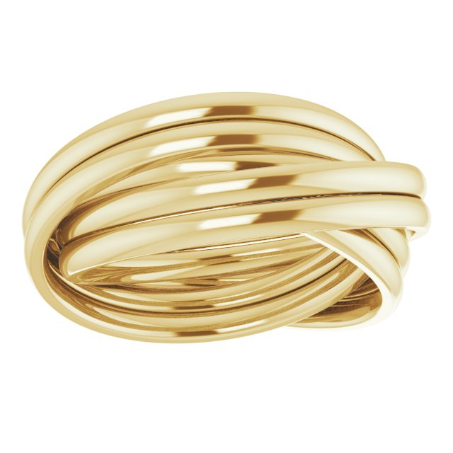 14K Yellow 6-Band Rolling Ring Size 6 