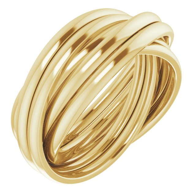 14K Yellow 6-Band Rolling Ring Size 8  