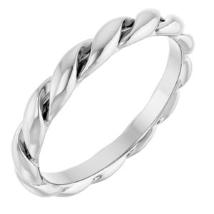 14K White 2.8 mm Twisted Band Size 7
