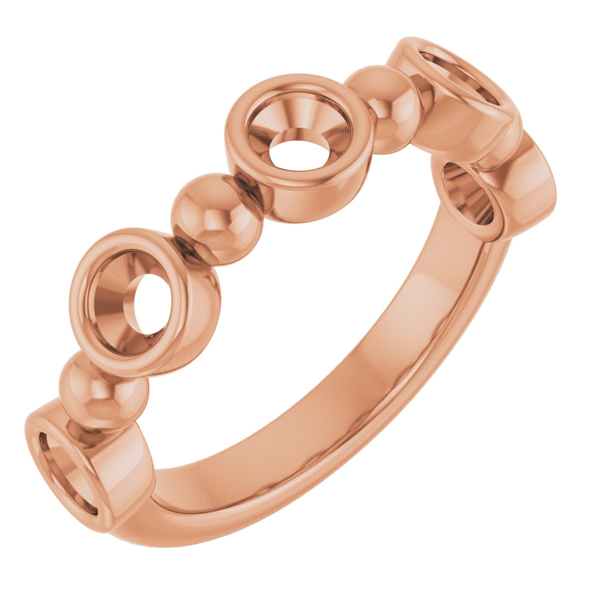 Beaded Bezel-Set Anniversary Band