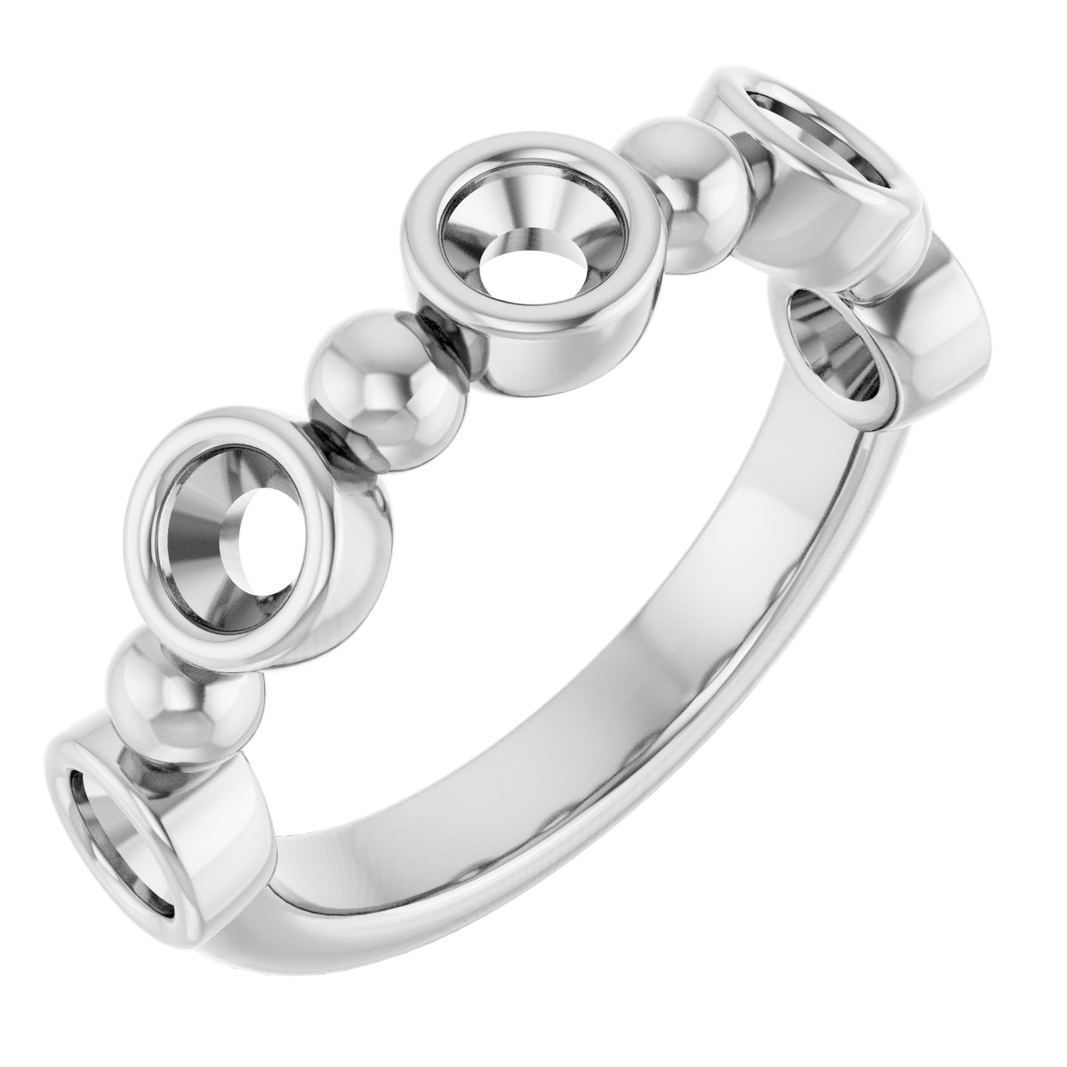 Beaded Bezel-Set Anniversary Band