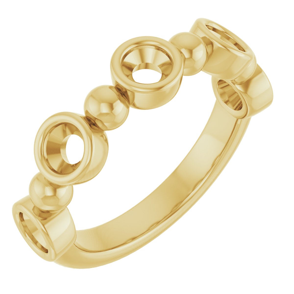 Beaded Bezel-Set Anniversary Band