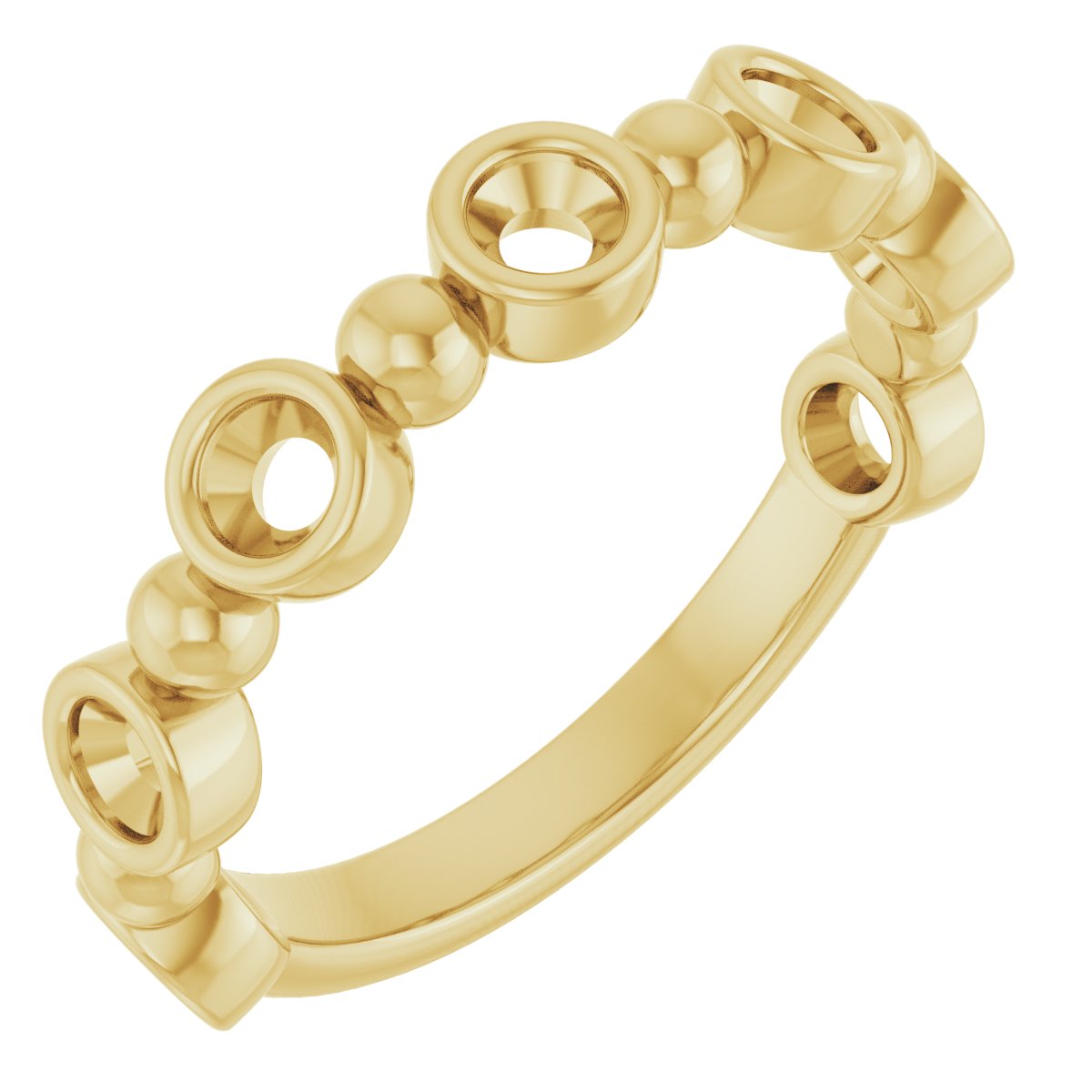 Beaded Bezel-Set Anniversary Band