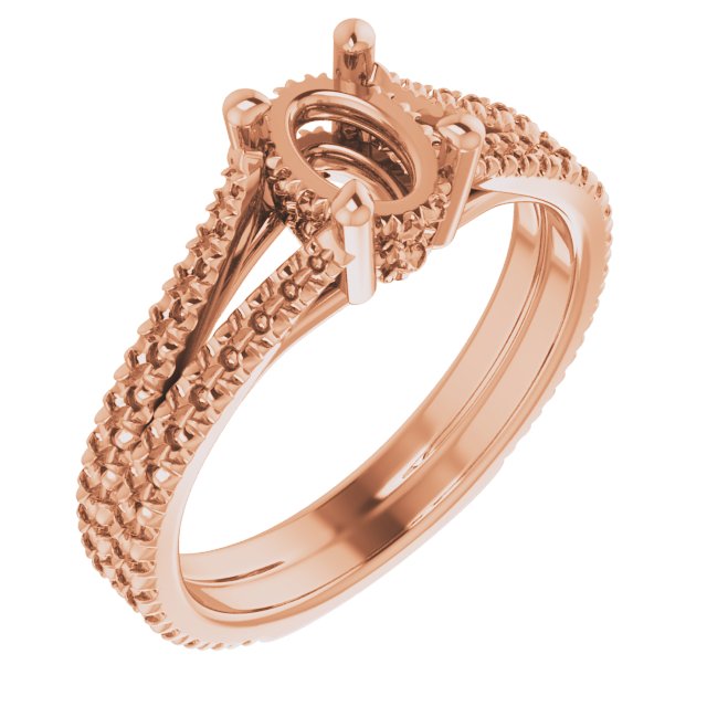 French-Set Double Row Accented Engagement Ring or Band