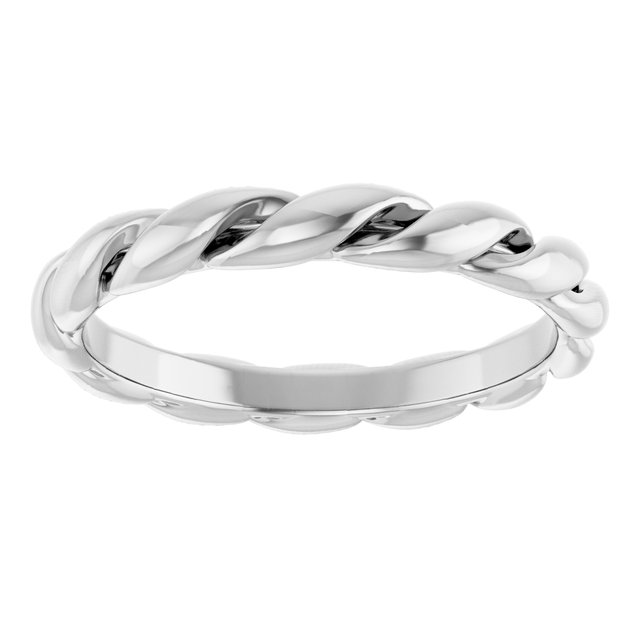 14K White 3 mm Twisted Band Size 7