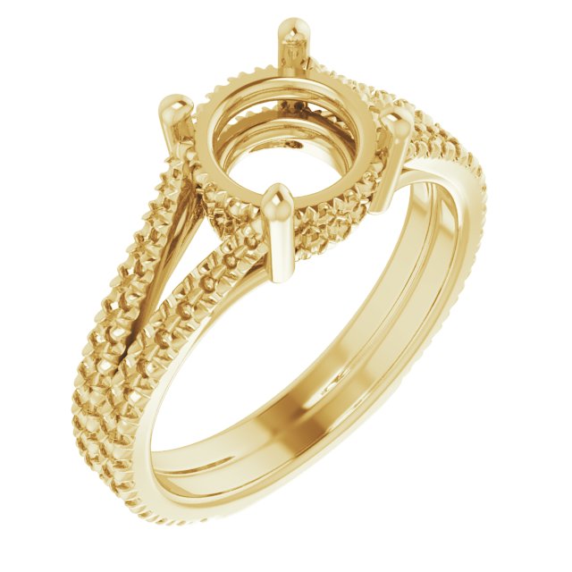 French-Set Double Row Accented Engagement Ring or Band