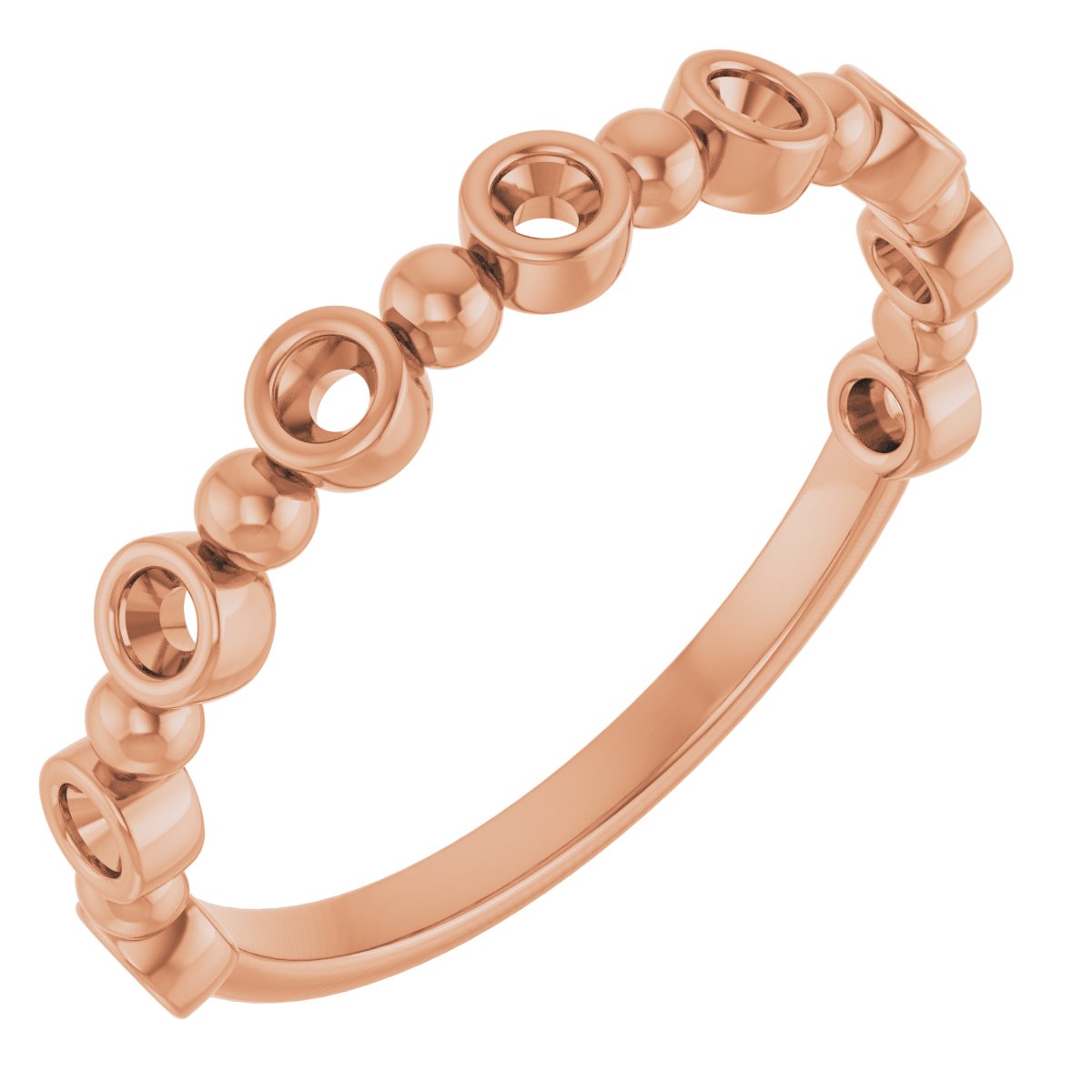 Beaded Bezel-Set Anniversary Band