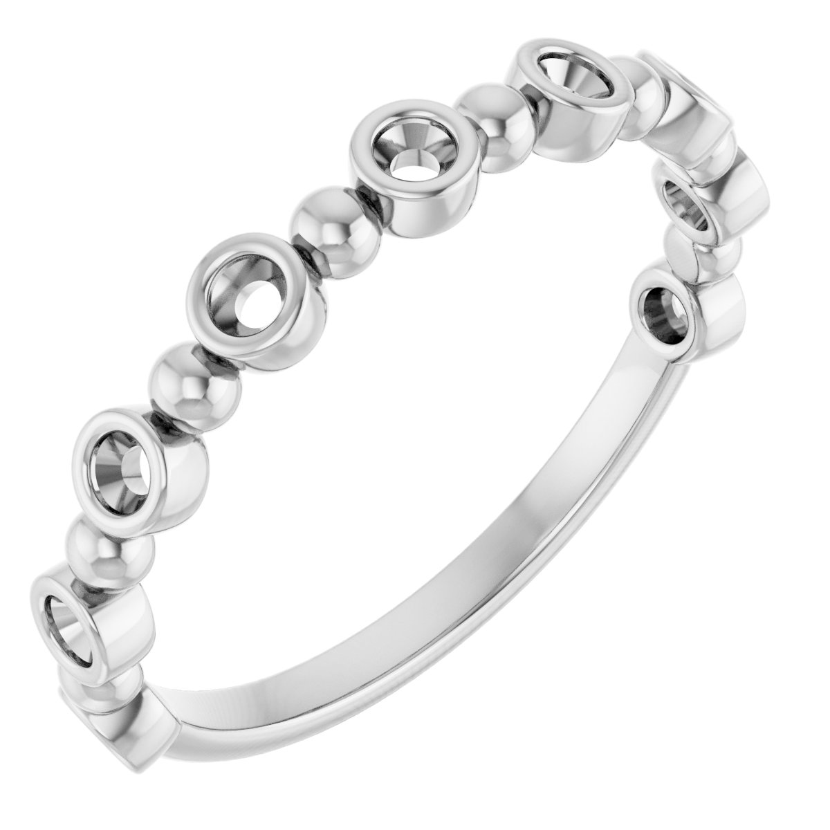 Beaded Bezel-Set Anniversary Band