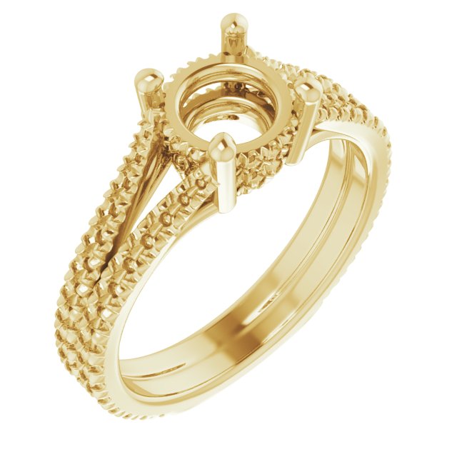 French-Set Double Row Accented Engagement Ring or Band