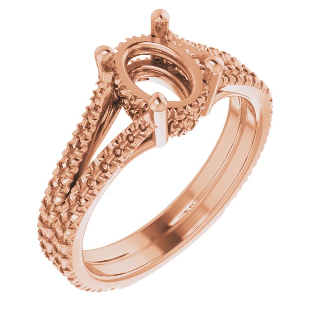 French-Set Double Row Accented Engagement Ring or Band