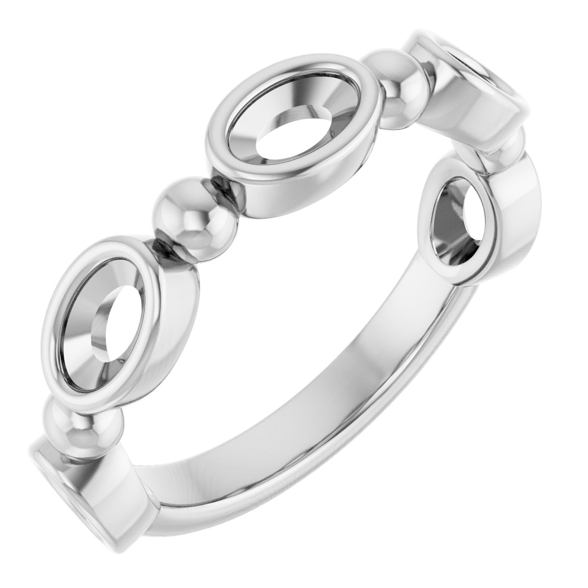 Beaded Bezel-Set Anniversary Band