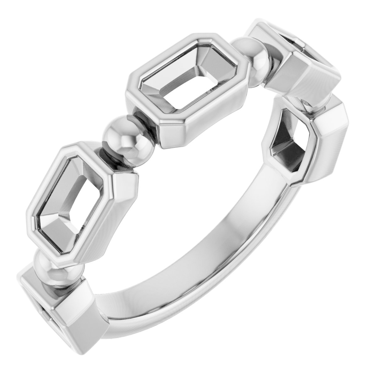 Beaded Bezel-Set Anniversary Band