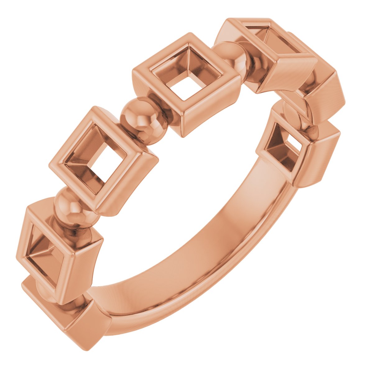 Beaded Bezel-Set Anniversary Band