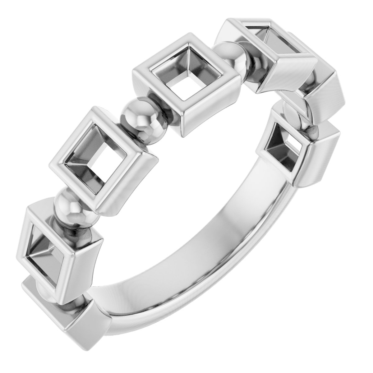 Beaded Bezel-Set Anniversary Band