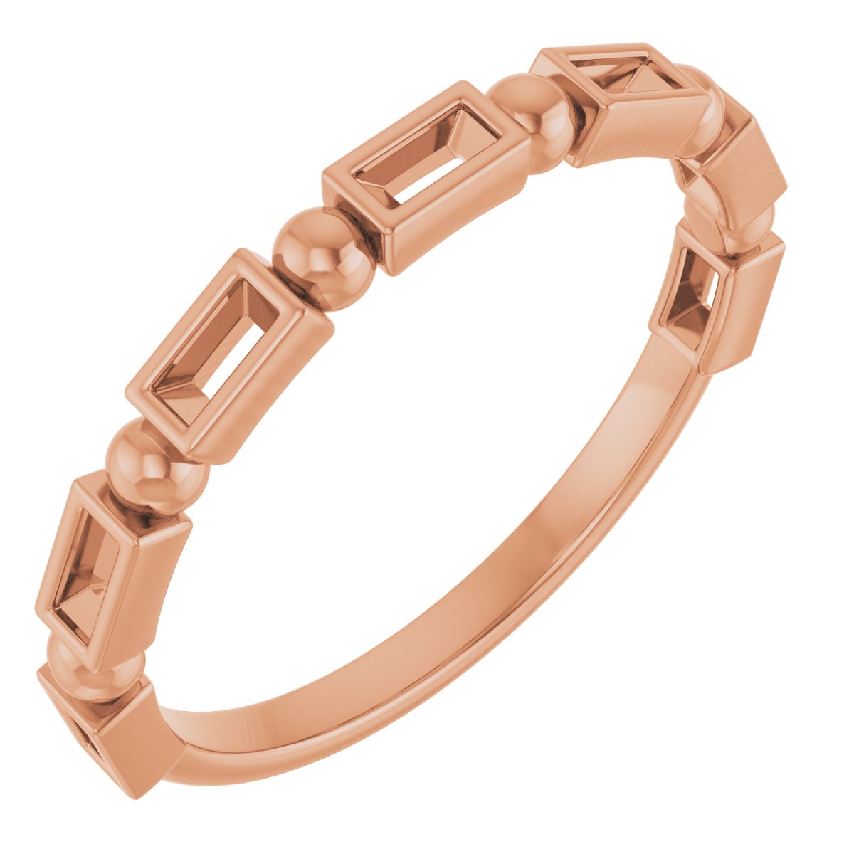 Beaded Bezel-Set Anniversary Band