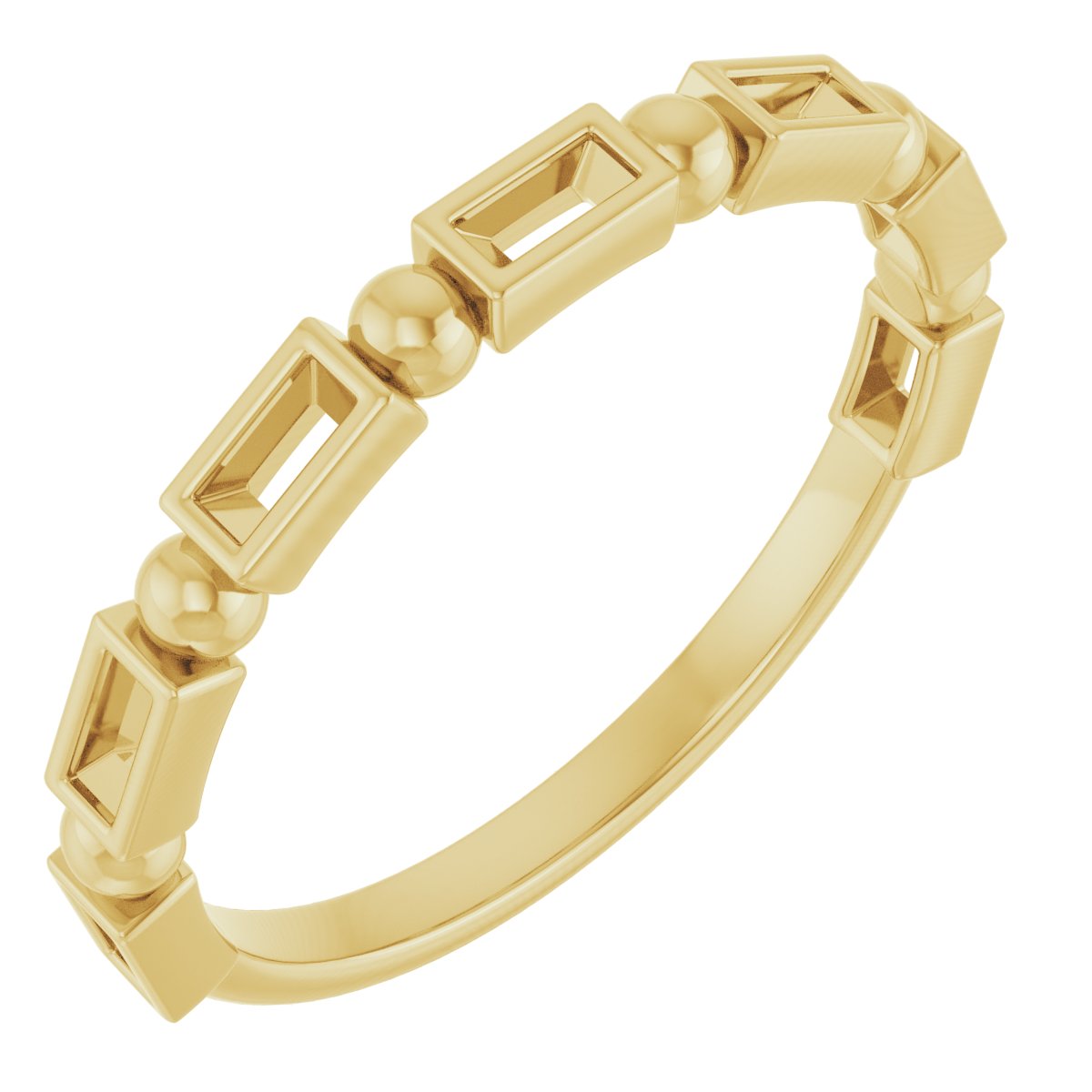 Beaded Bezel-Set Anniversary Band