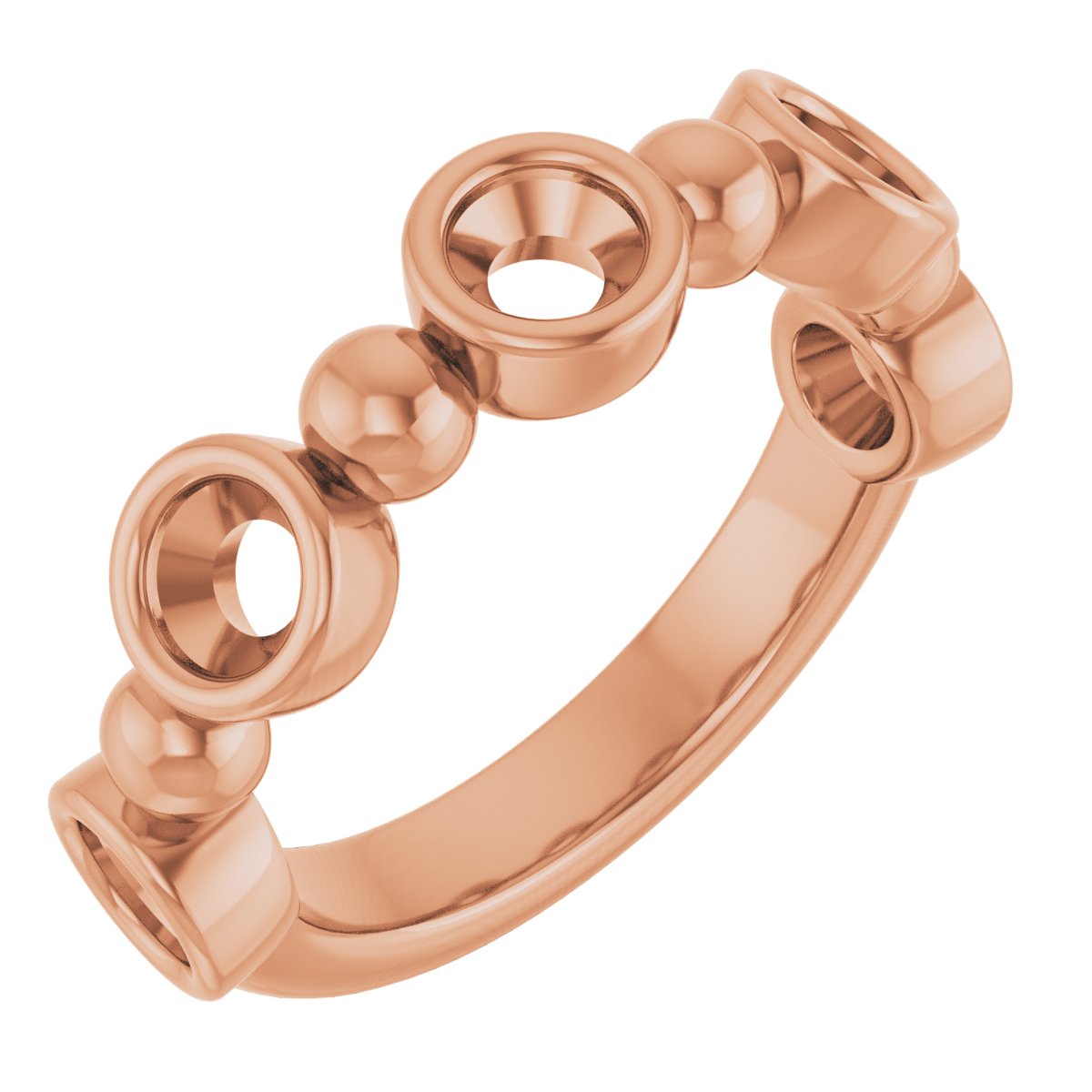 Beaded Bezel-Set Anniversary Band