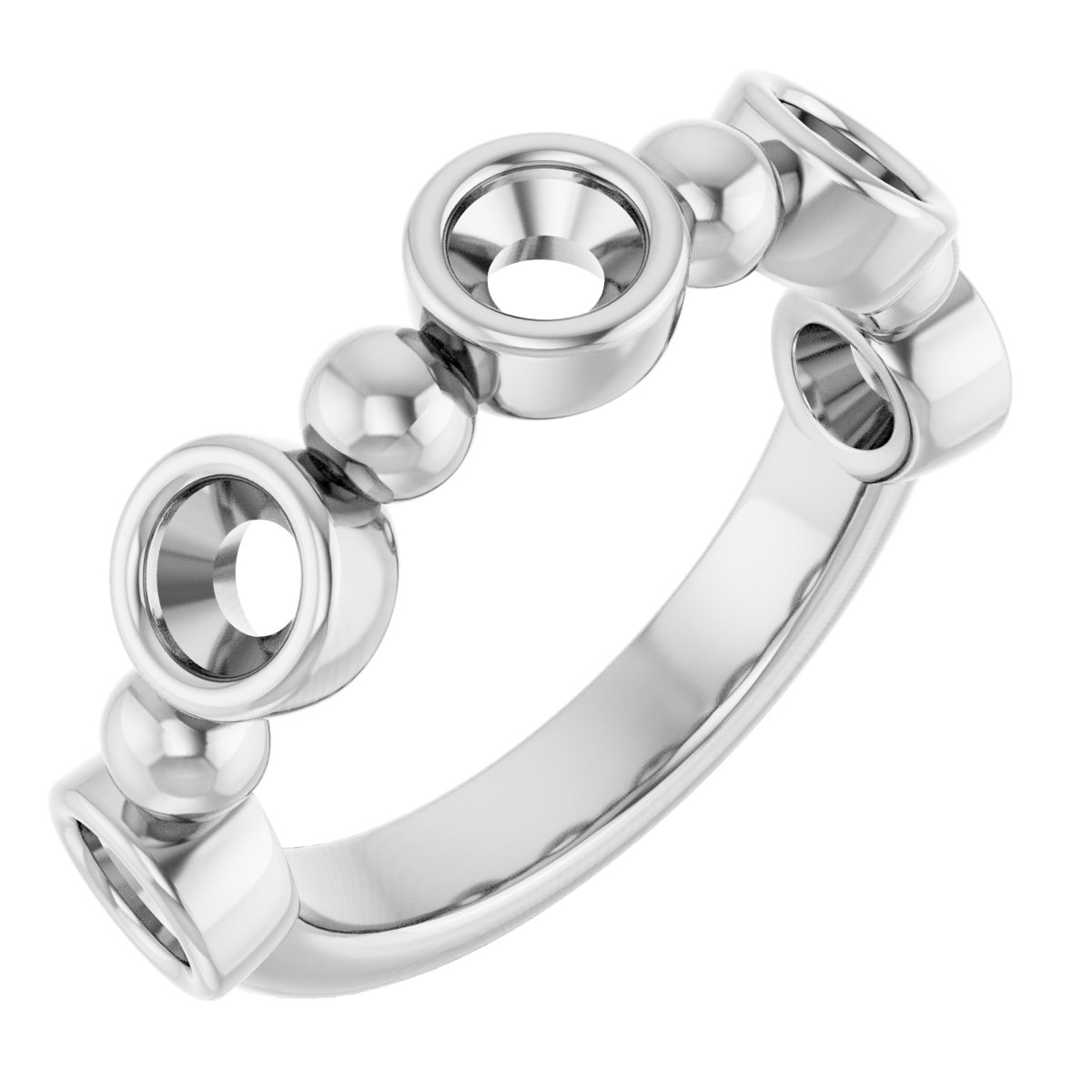 Beaded Bezel-Set Anniversary Band