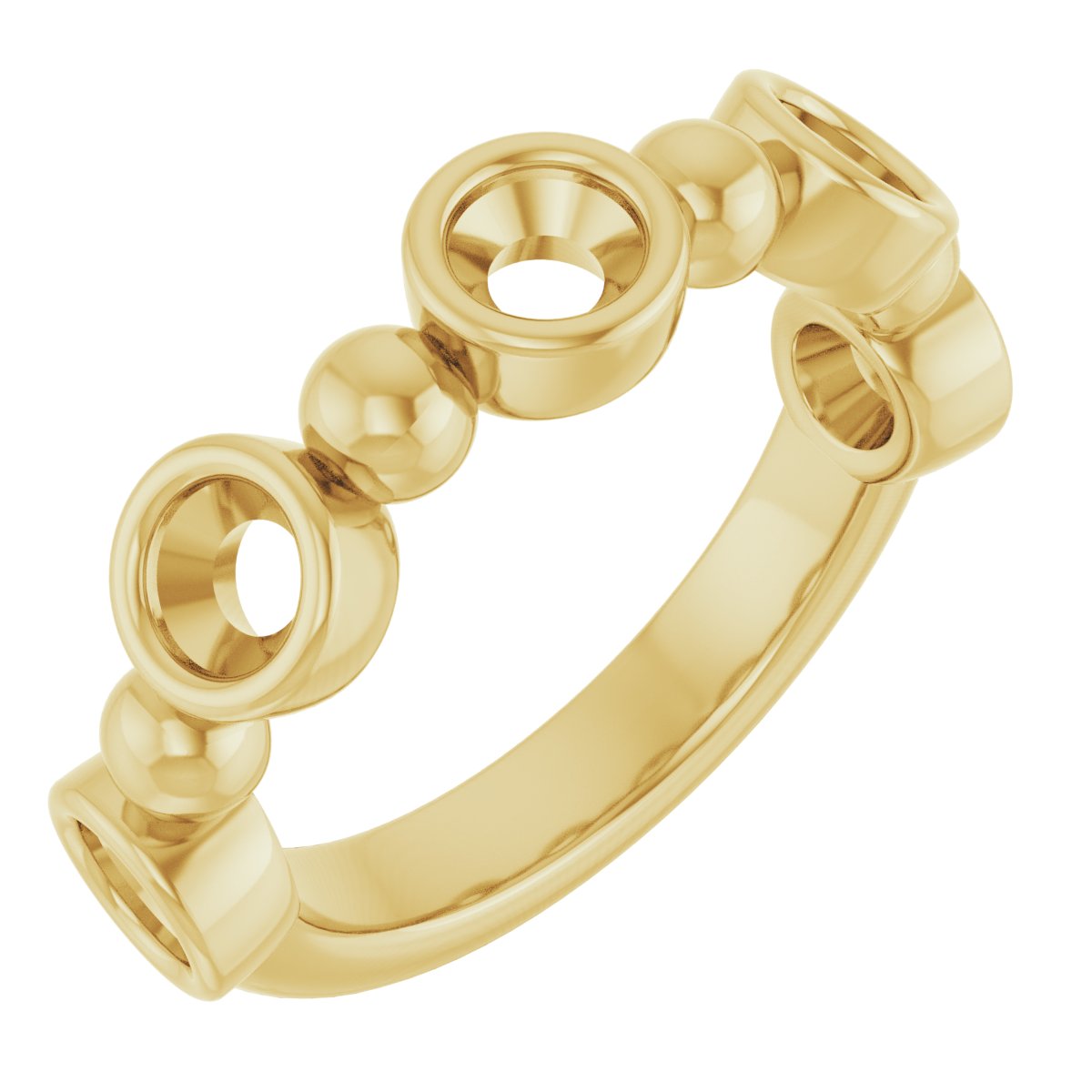 Beaded Bezel-Set Anniversary Band