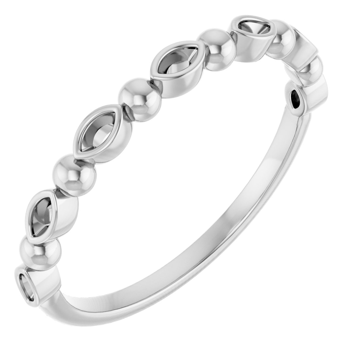 Beaded Bezel-Set Anniversary Band
