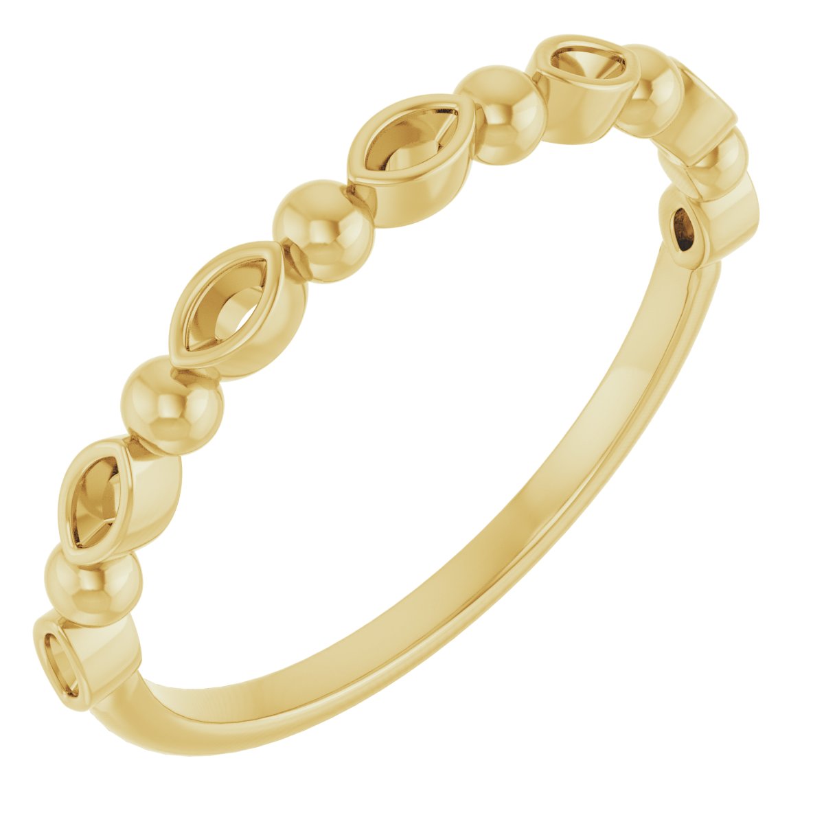 Beaded Bezel-Set Anniversary Band