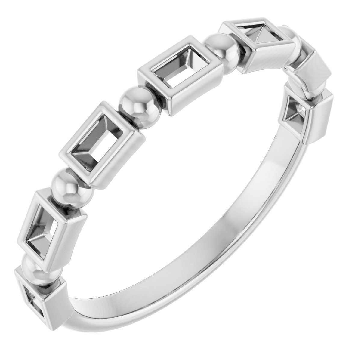 Beaded Bezel-Set Anniversary Band
