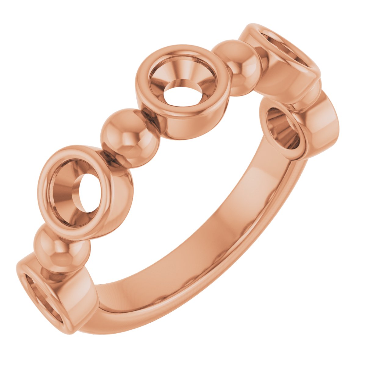 Beaded Bezel-Set Anniversary Band