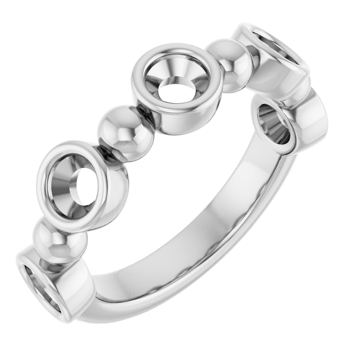 Beaded Bezel-Set Anniversary Band