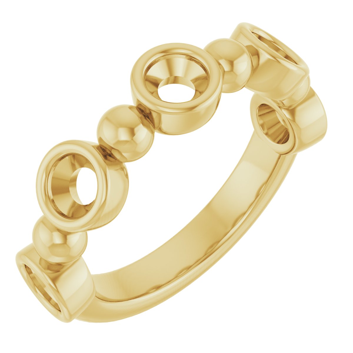 Beaded Bezel-Set Anniversary Band
