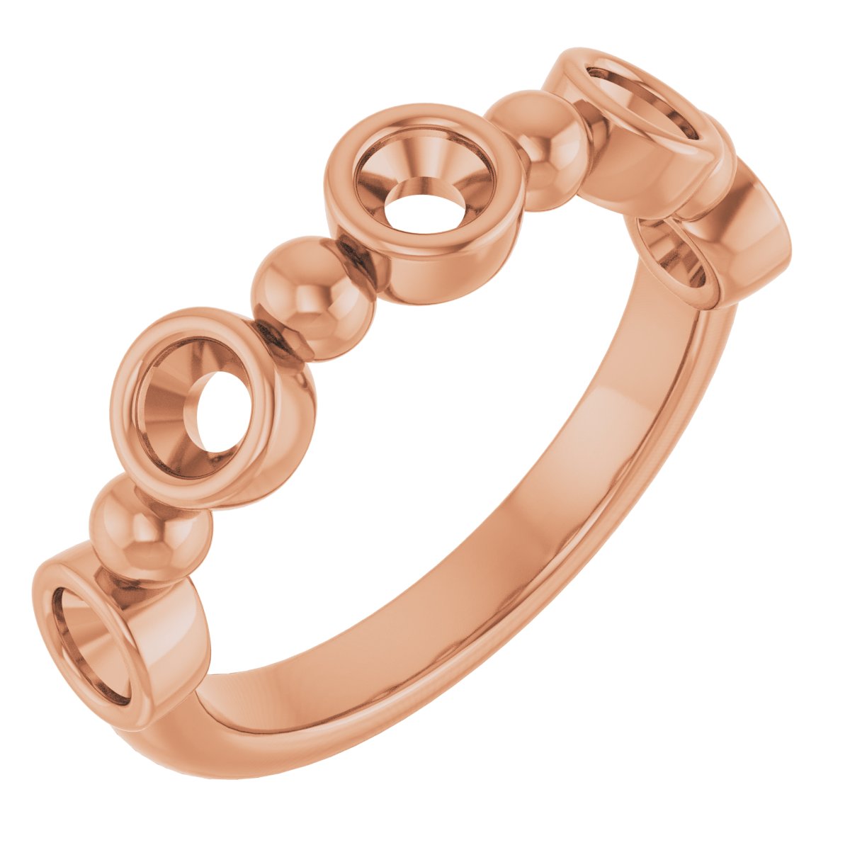 Beaded Bezel-Set Anniversary Band