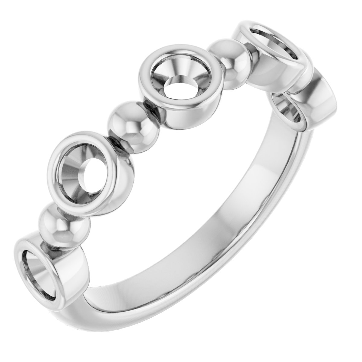 Beaded Bezel-Set Anniversary Band