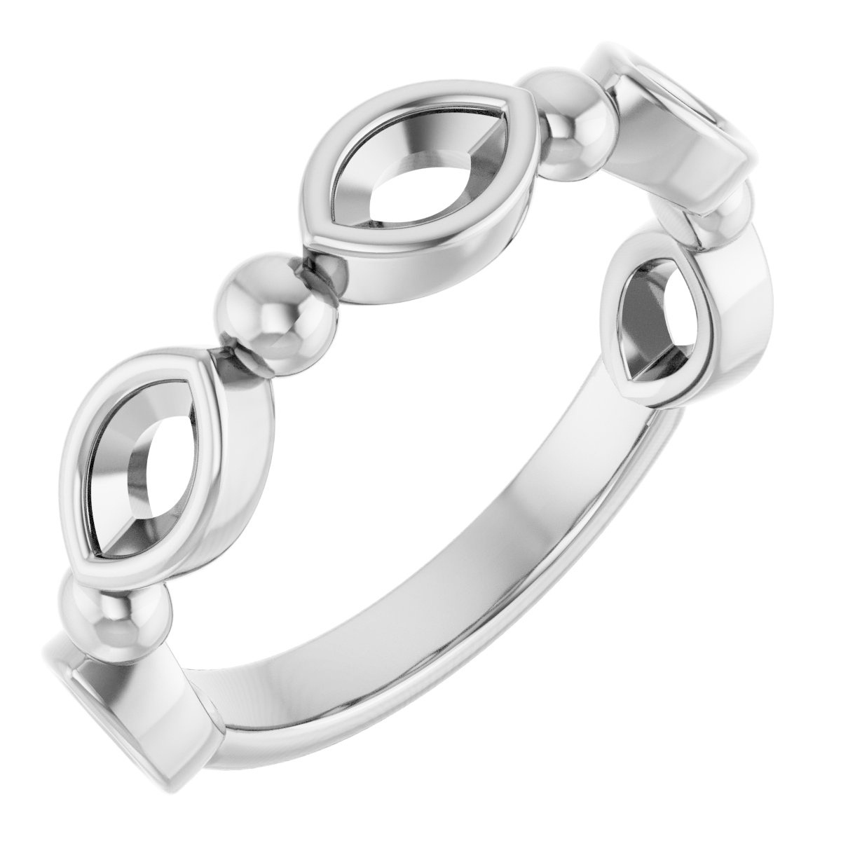 Beaded Bezel-Set Anniversary Band