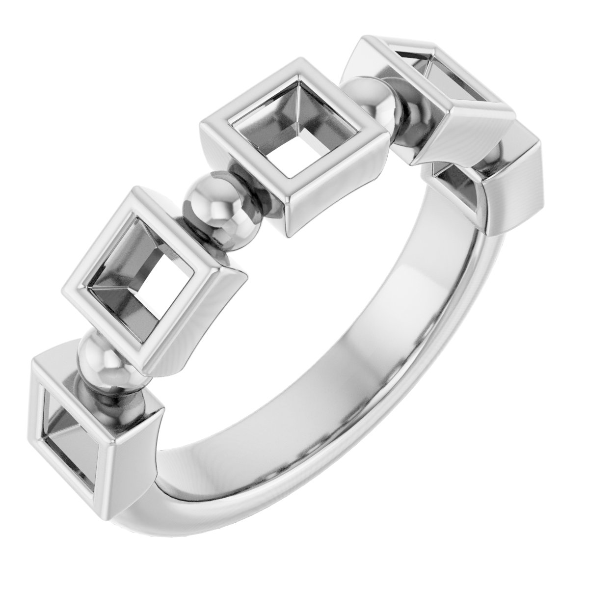 Beaded Bezel-Set Anniversary Band