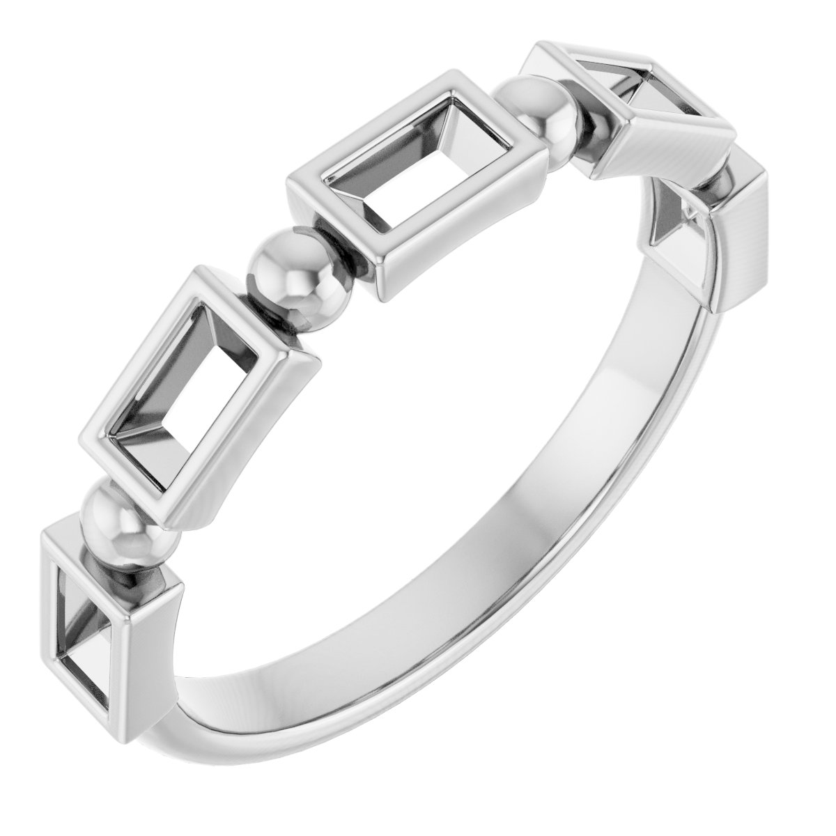 Beaded Bezel-Set Anniversary Band