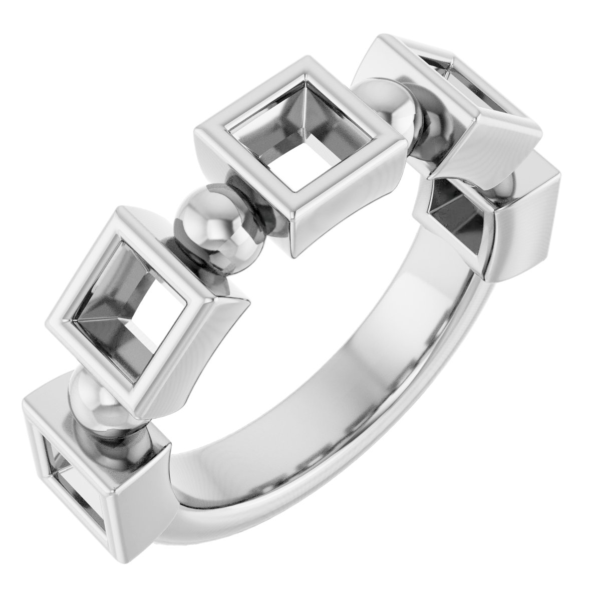 Beaded Bezel-Set Anniversary Band