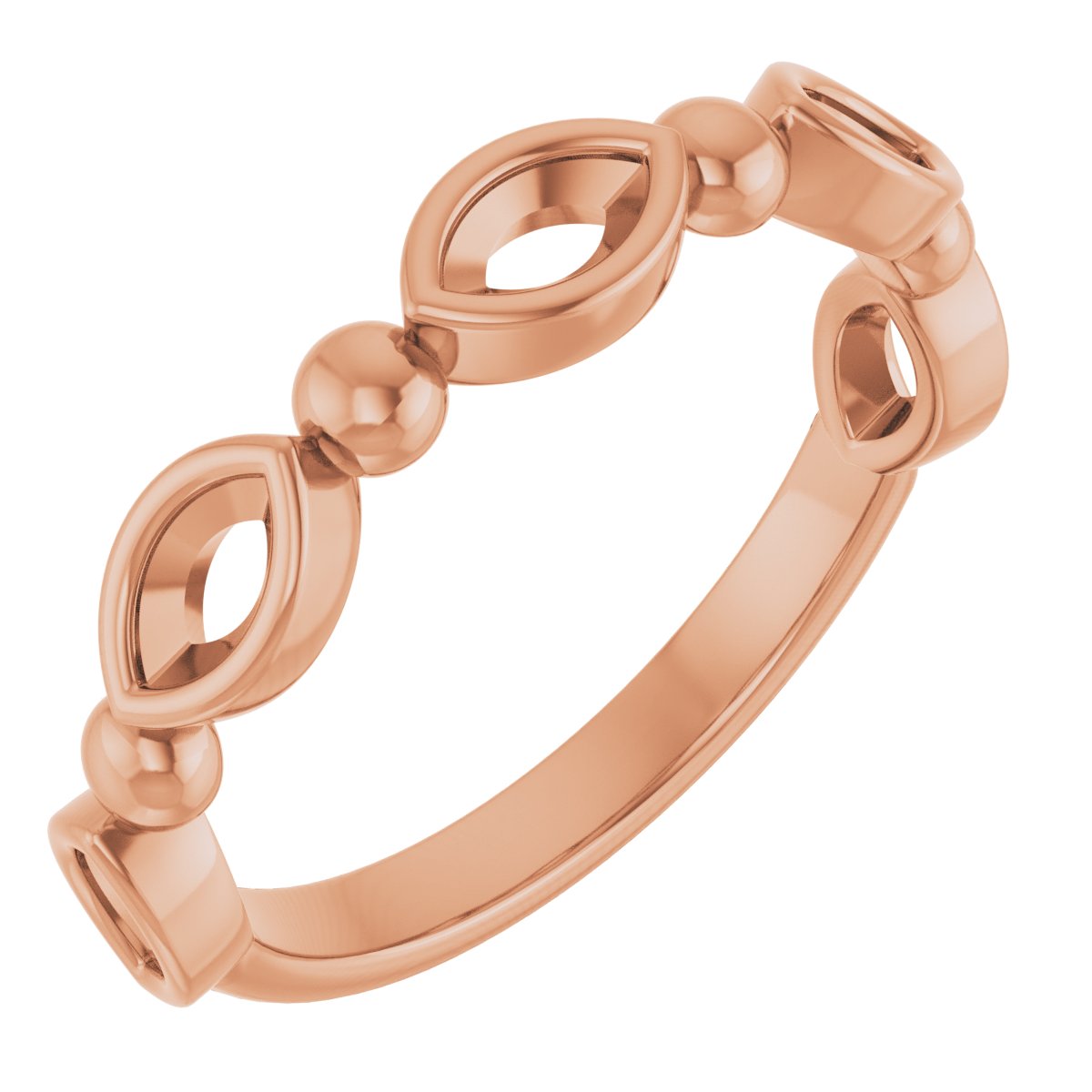 Beaded Bezel-Set Anniversary Band