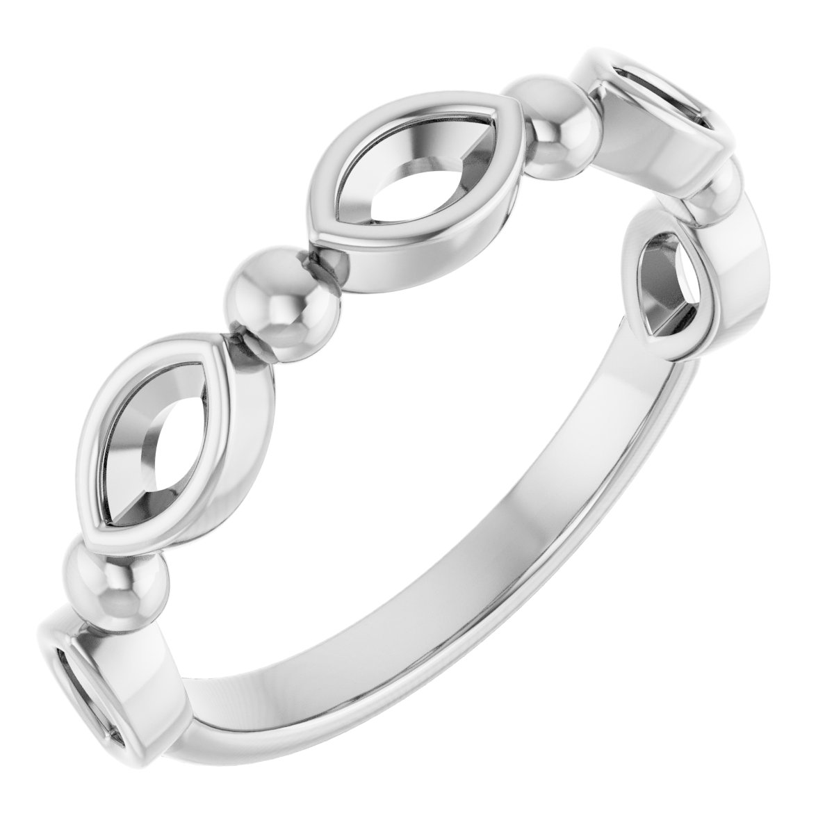 Beaded Bezel-Set Anniversary Band