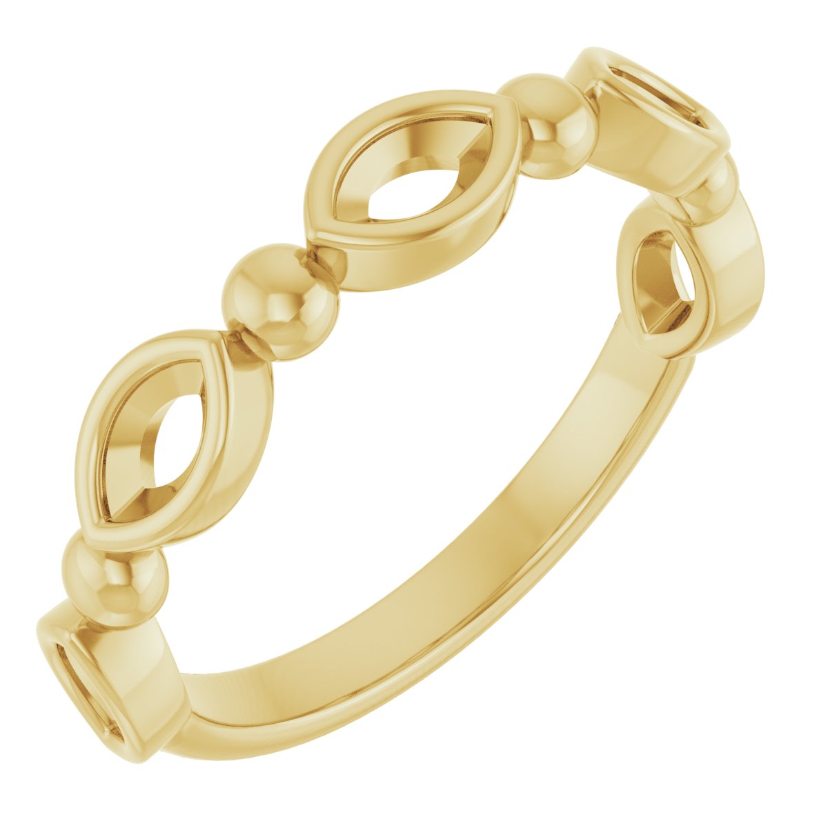 Beaded Bezel-Set Anniversary Band