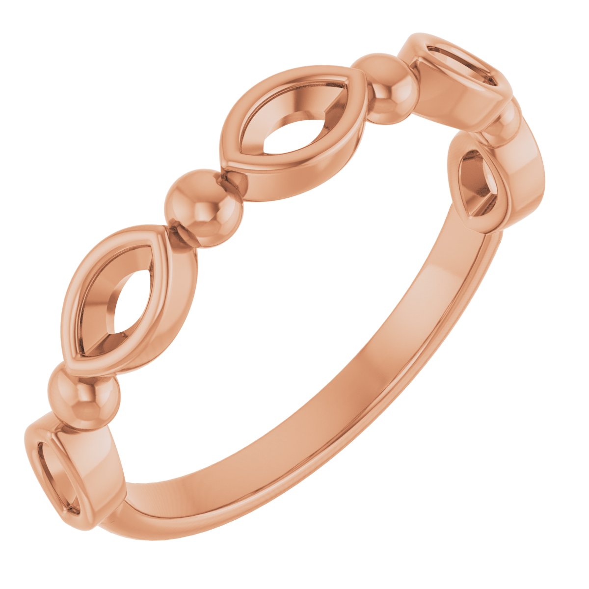 Beaded Bezel-Set Anniversary Band