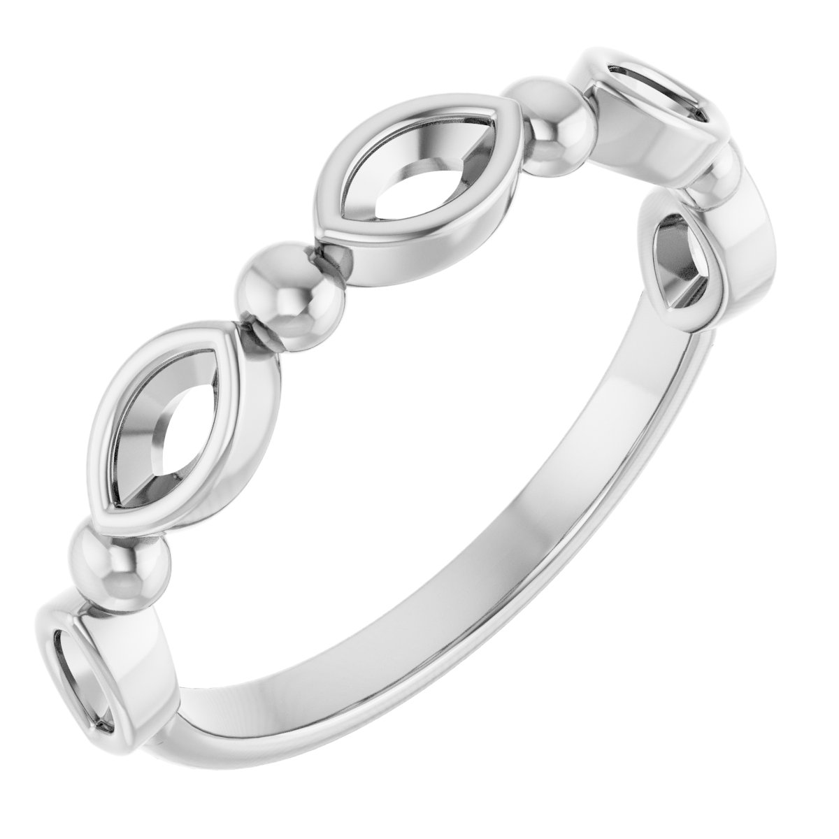 Beaded Bezel-Set Anniversary Band
