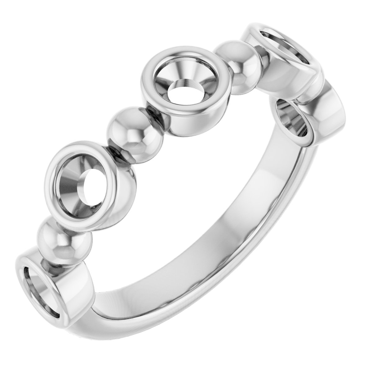 Beaded Bezel-Set Anniversary Band