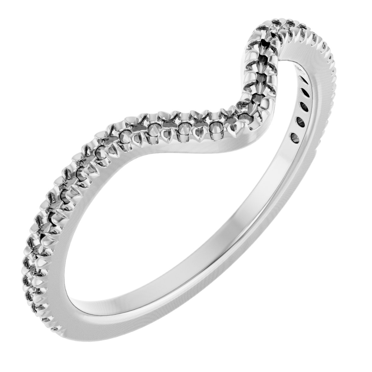 14K White 1/4 CTW Diamond French-Set Matching Band