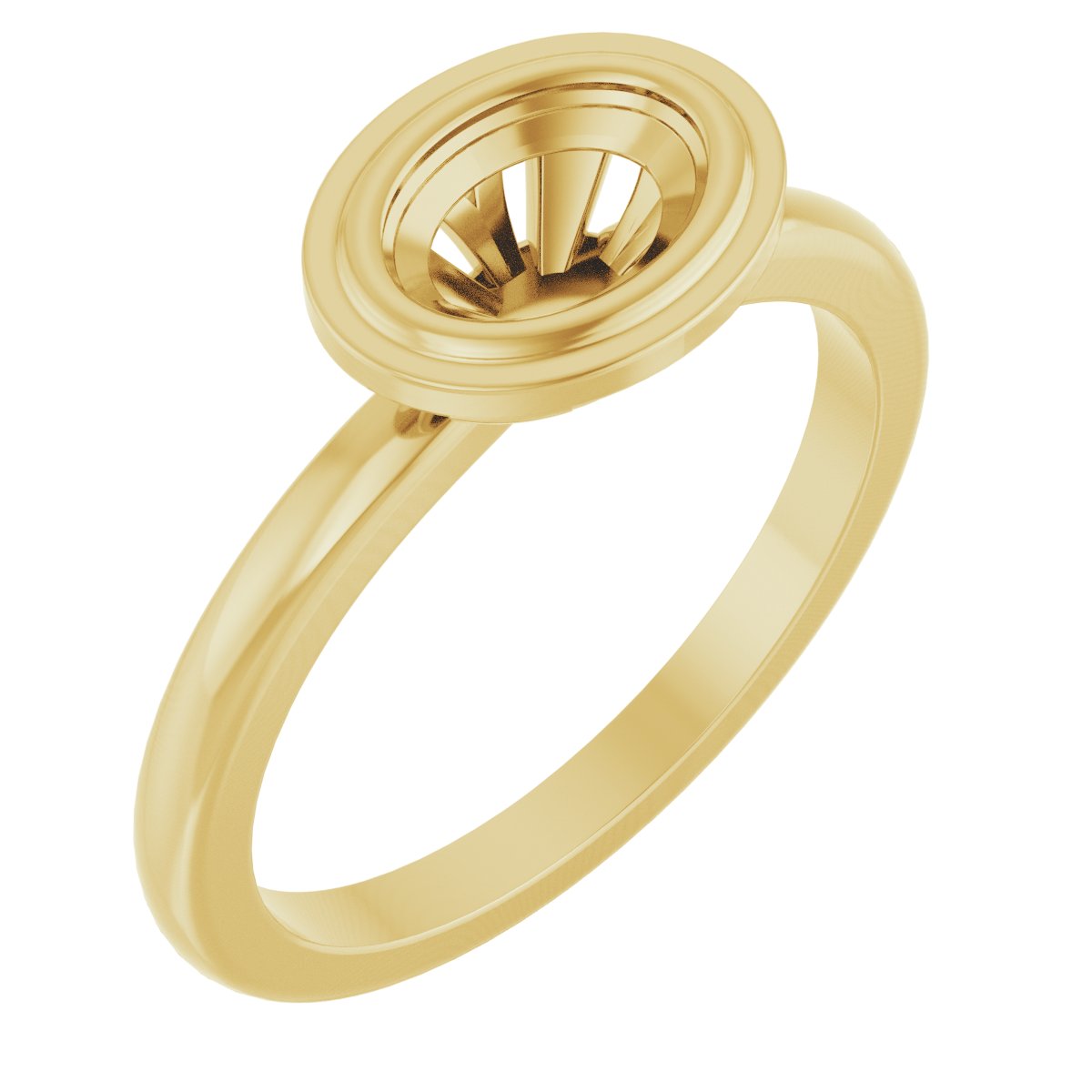 Bezel-Set Solitaire Engagement Ring or Band