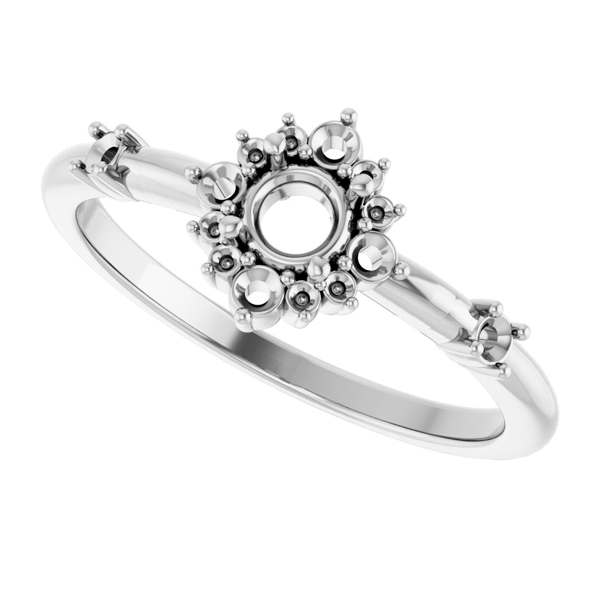 14K White 3/8 CTW Natural Diamond Ring