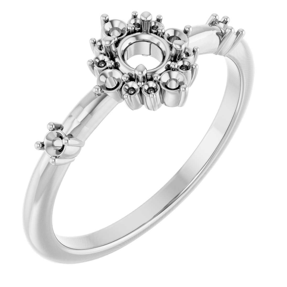 14K White 3/8 CTW Natural Diamond Ring