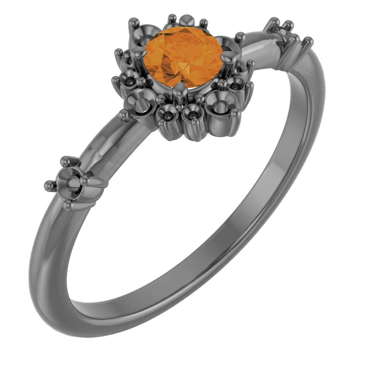 Sterling Silver Citrine and .167 CTW Diamond Ring Ref. 15641487