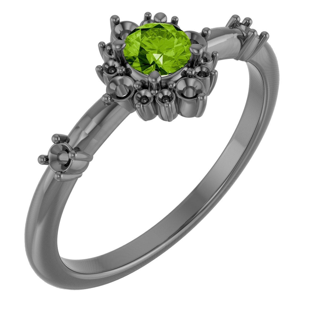 Sterling Silver Peridot and .167 CTW Diamond Ring Ref. 15641490