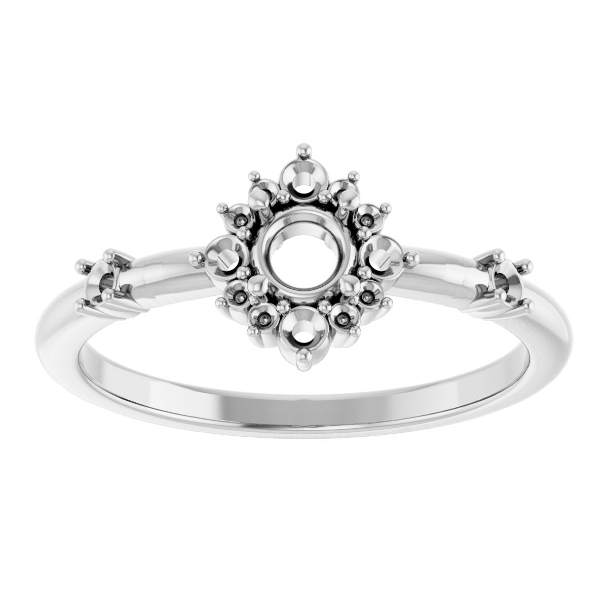 14K White 3/8 CTW Natural Diamond Ring