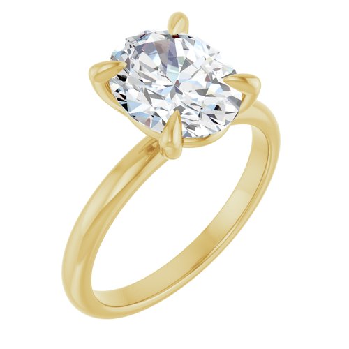 14K Yellow Oval 2 1/6 ct Engagement Ring