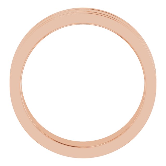 14K Rose 6 mm Flat Comfort-Fit Band with Milgrain Size 5.5
